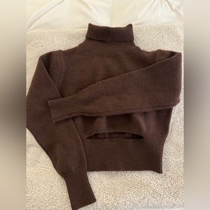 Princess Polly cocoa brown turtle neck sweater